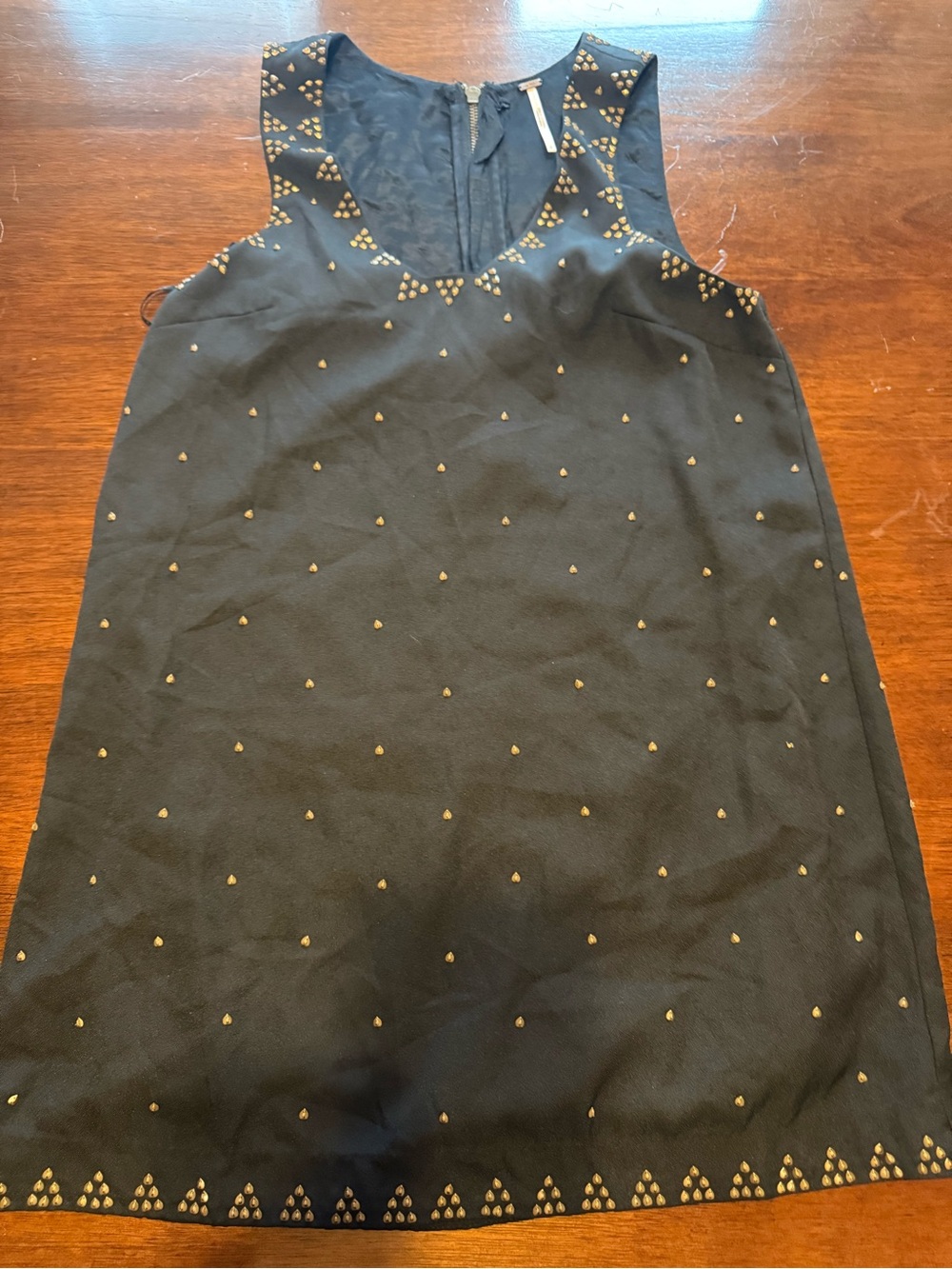Free People Black Dress with Gold Stud Accents
